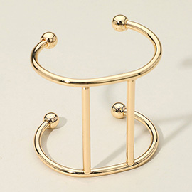SECRET BOX_Modern Wide Metal Open Cuff Bracelet