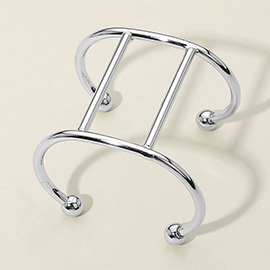 SECRET BOX_Modern Wide Metal Open Cuff Bracelet