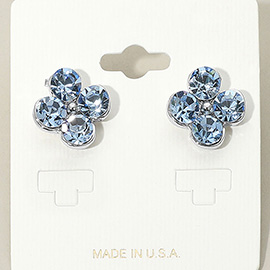 Crystal Quatrefoil Stud Earrings