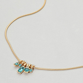 Sparkling Charm Beaded Skinny Snake Chain Necklace