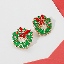 Christmas Wreath Stud Earrings
