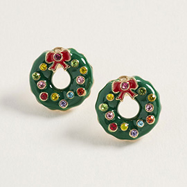 Christmas Wreath Stud Earrings