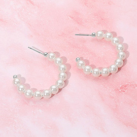 Pearl Beaded Hoop Earrings