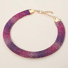 Rhinestone Paved Chunky Chain Necklace