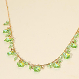Faceted Bead Charm Station Necklace