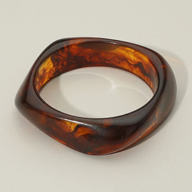 Chunky Resin Abstract Square Bangle Bracelet
