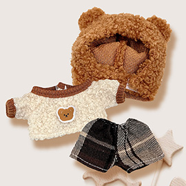 Mini Doll Teddy Bear Costume Outfit Set