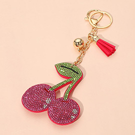 Bling Studded Cherry Keychain / Bag Charm