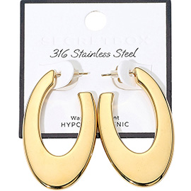 SERET BOX_Stainless Steel Flat Oval Hoop Earrings