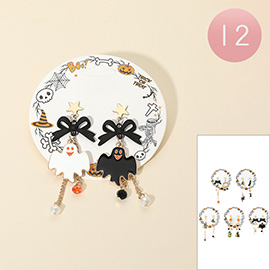 12Pairs - Mismatch Halloween Drop Earrings