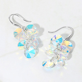 Faceted Stone Cluster Dangle Earrings