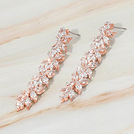 Marquise CZ Stone Cluster Vine Drop Evening Earrings