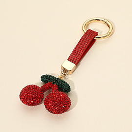 Bling Studded Cherry Bag Charm / Keychain