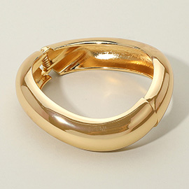 Bold Sculpted Metal Hinged Bangle Bracelet