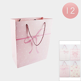 12PCS - Bow Printed Gift Bags