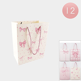 12PCS - Bow Printed Gift Bags