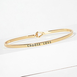 CHOOSE LOVE Message Brass Thin Hook Bracelet
