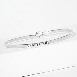 CHOOSE LOVE Message Brass Thin Hook Bracelet