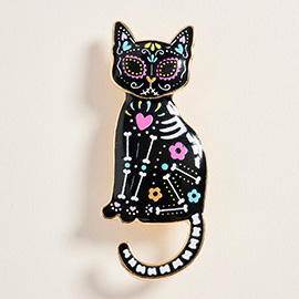 Day of the Dead Cat Pin Brooch