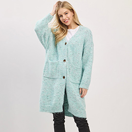 Long Button Front Soft Cozy Oversized Cardigan