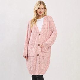 Long Button Front Soft Cozy Oversized Cardigan