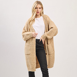 Long Button Front Soft Cozy Oversized Cardigan