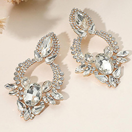 Marquise Stone Cluster Accent Glamorous Drop Evening Earrings