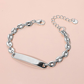 Stainless Steel ID Plate Mariner Link Chain Bracelet
