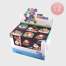 12PCS - Kids Christmas Cube Puzzle Toys