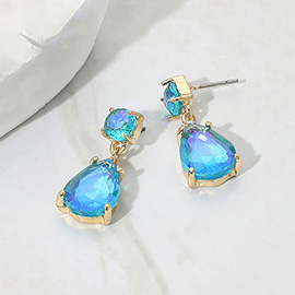 Teardrop Stone Cluster Dangle Earrings