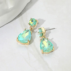 Teardrop Stone Cluster Dangle Earrings