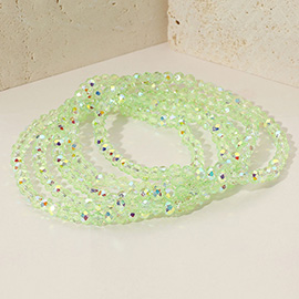 5PCS - Sparkling Faceted Beaded Stackable Stretch Multi Layered Bracelet
