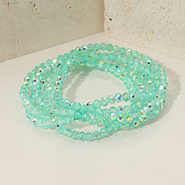 5PCS - Sparkling Faceted Beaded Stackable Stretch Multi Layered Bracelet