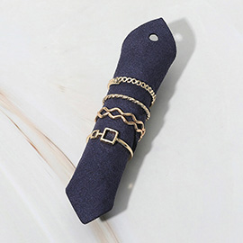4PCS - Geometric Metal Stackable Rings