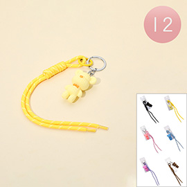 12PCS - Teddy Bear Rope Tassel Keychains