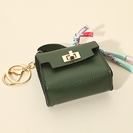 Faux Leather Mini Handbag Keychain / Bag Charm