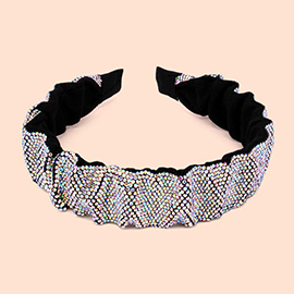 Pleated Rhinestone Headband