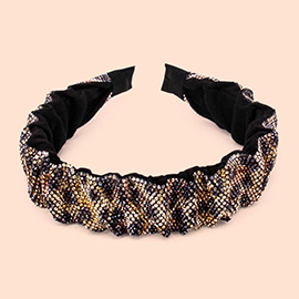 Pleated Rhinestone Headband