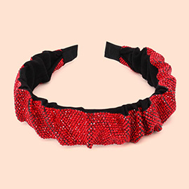 Pleated Rhinestone Headband