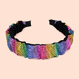 Pleated Rhinestone Headband