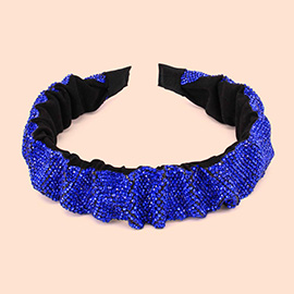Pleated Rhinestone Headband