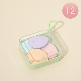 12 SET OF 4 - Makeup Puff Sponge Set Cases
