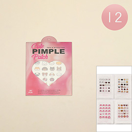 12 SET OF 24 - Fun Effective Cute Animal Face Pimple Patch