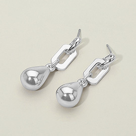 Geometric Puffy Teardrop Dangle Drop Earrings