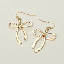 Metal Bow Dangle Earrings
