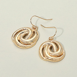 Textured Metal Knot Dangle Earrings