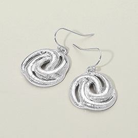 Textured Metal Knot Dangle Earrings