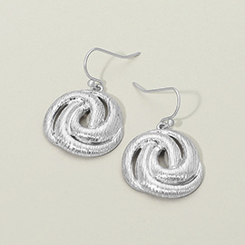 Textured Metal Knot Dangle Earrings