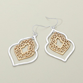 Metal Filigree Ornate Dangle Earrings