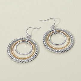 Metal Bubble Layered Hoop Dangle Earrings